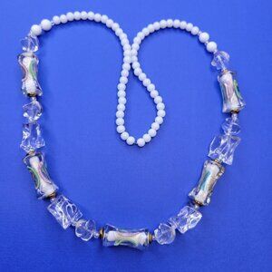 WHITE Bead Necklace Casual Boho Summer Fashion Trendy Necklace